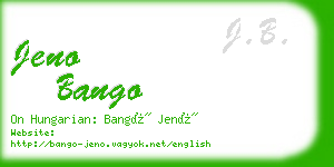 jeno bango business card